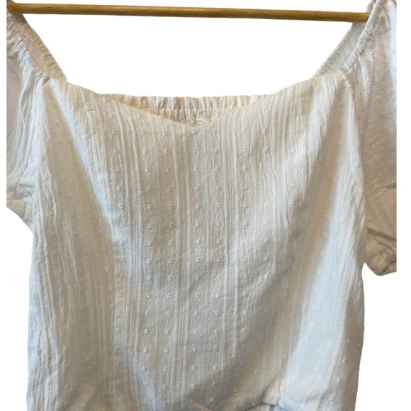 NWT SADIE & SAGE White Cropped Cotton Top - Picture 3 of 7